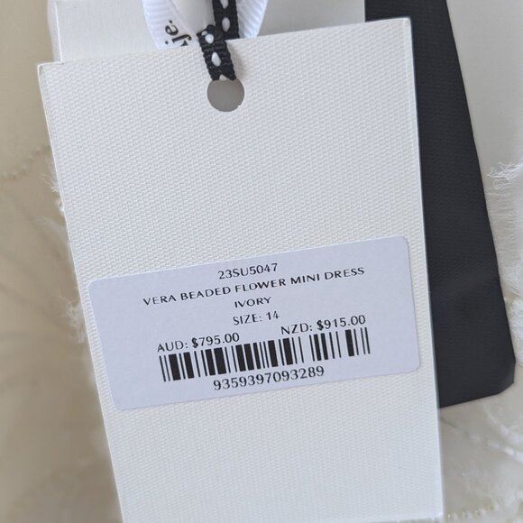 NWT - Aje Vera Beaded Flower Mini Dress, size 10 US - Picture 6 of 8